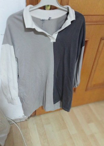 Gri Pamuklu Hamile Gömleği - Görsel 3