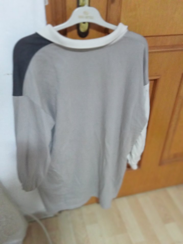 Gri Pamuklu Hamile Gömleği - Görsel 2