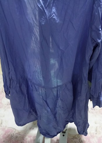 Mavi Keten Hamile Midi Tunik