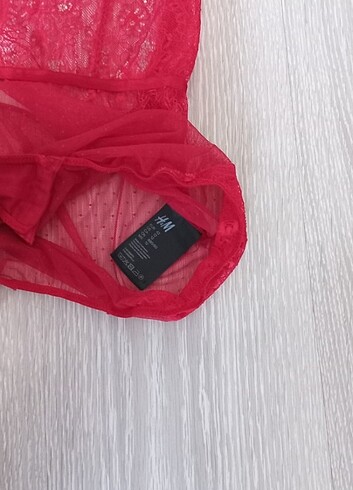 l Beden kırmızı Renk H&M baybdoll