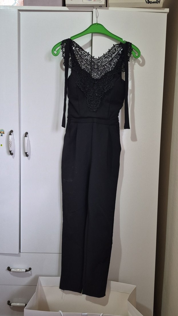 efsane kumaş kalite mükemmel Dantel Detaylı Kadın Tulum - Görsel 2