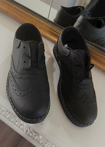 Klasik Erkek çocuk siyah Deri Ayakkabı - Görsel 2