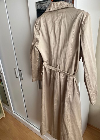 xl Beden camel Renk Bej Kemerli Uzun Kadın Trençkot