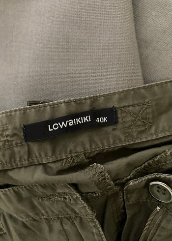 Kemerli Haki Midi Keten Etek - Görsel 6