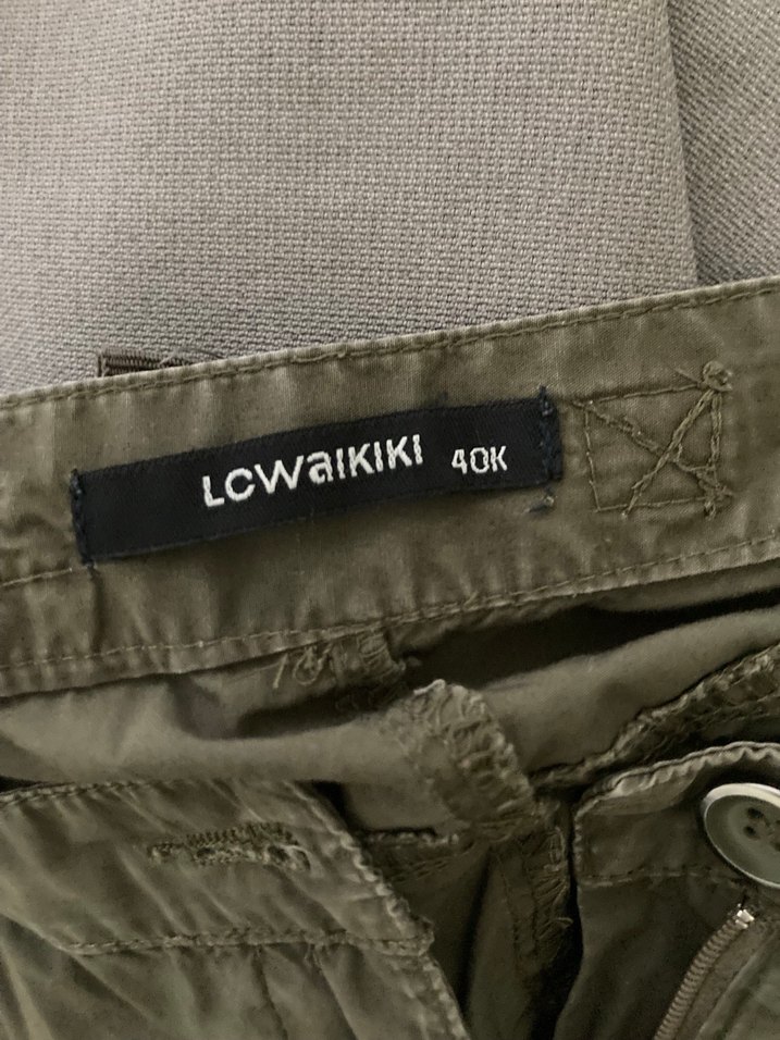 Kemerli Haki Midi Keten Etek - Görsel 2