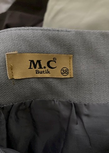 Gri Kemerli Uzun Keten Kadın Etek - Görsel 5