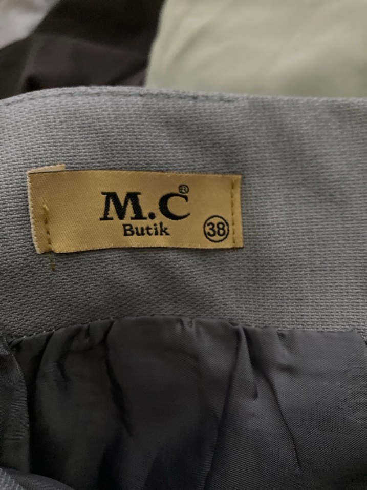 Gri Kemerli Uzun Keten Kadın Etek - Görsel 5