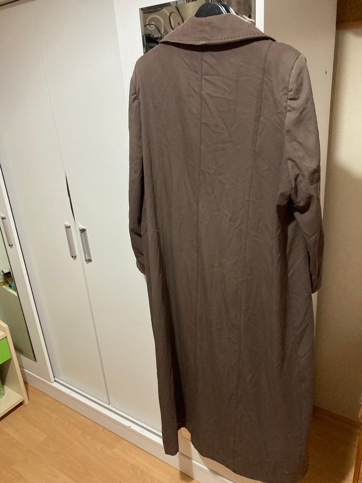 Bej Uzun Keten Kadın Kaban - Görsel 4