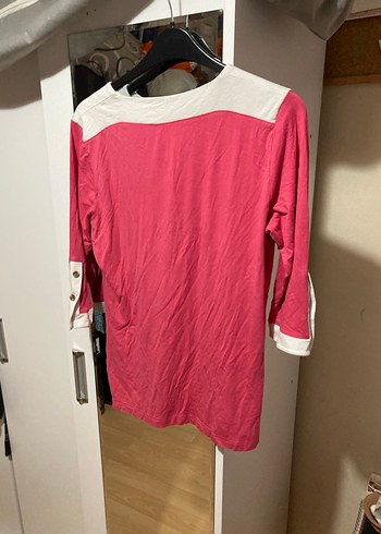 Düğmeli Pembe Uzun Kollu Kadın Bluz - Görsel 3