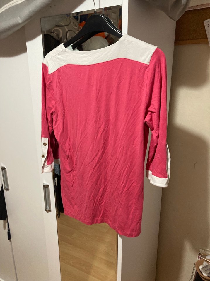 Düğmeli Pembe Uzun Kollu Kadın Bluz - Görsel 3