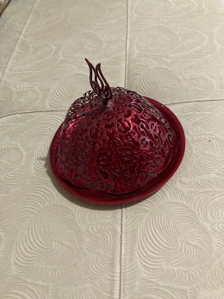 Bordo Bohem Soyut Desenli Tabak - Görsel 2