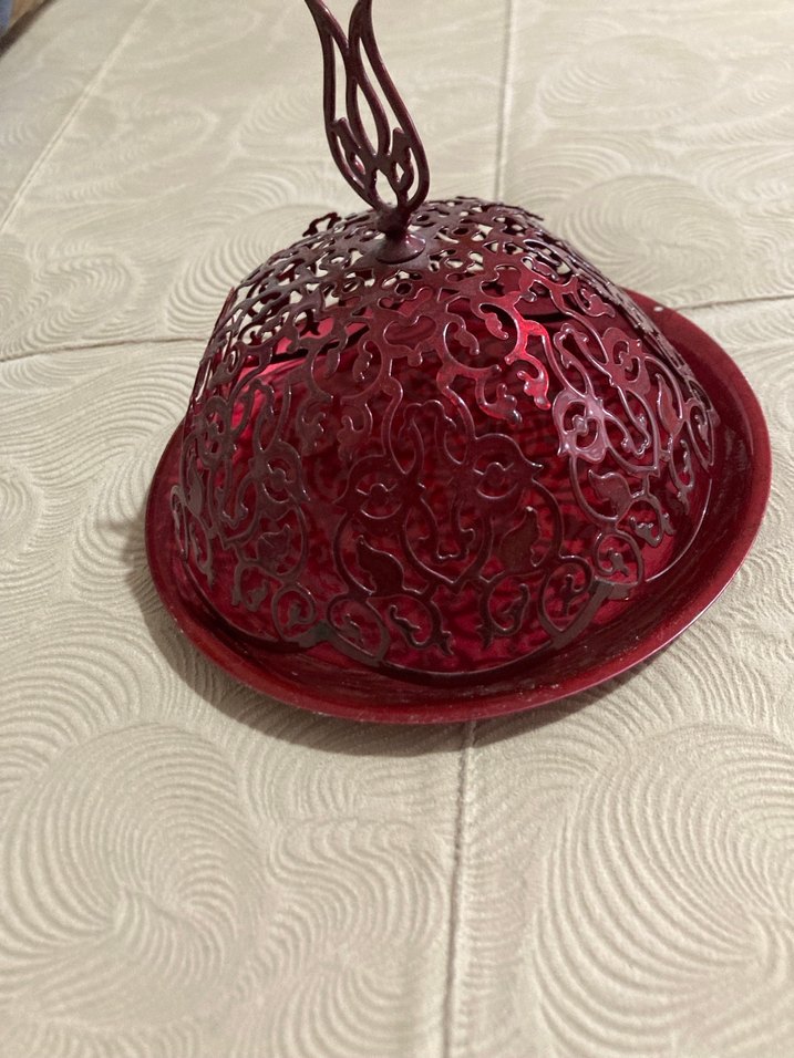 Bordo Bohem Soyut Desenli Tabak - Görsel 3