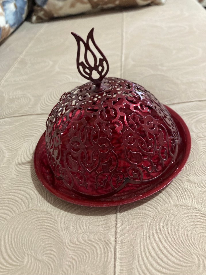 Bordo Bohem Soyut Desenli Tabak - Görsel 4