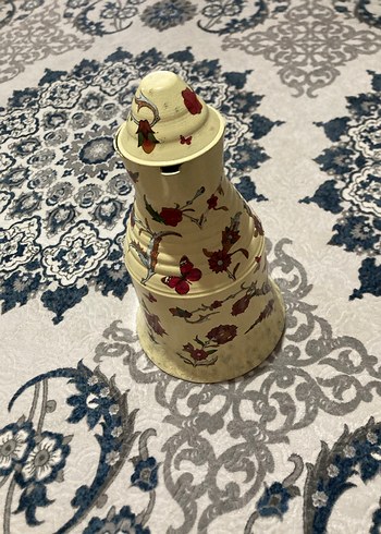 Çiçek Desenli Beyaz Demlik - Görsel 3