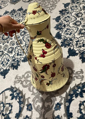 Çiçek Desenli Beyaz Demlik - Görsel 4