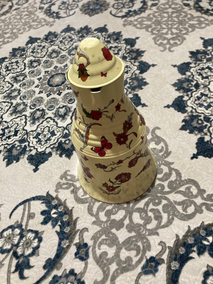 Çiçek Desenli Beyaz Demlik - Görsel 3