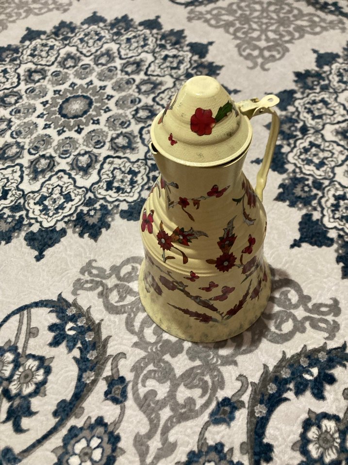 Çiçek Desenli Beyaz Demlik - Görsel 2