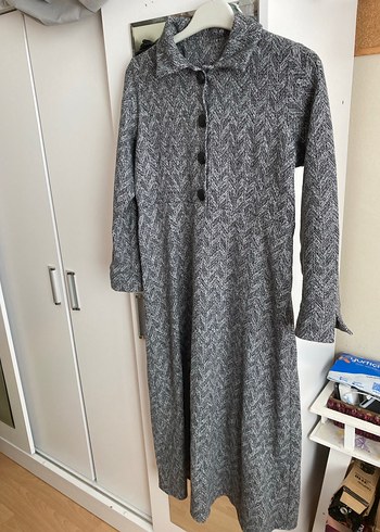 Gri Uzun elbise - Görsel 3