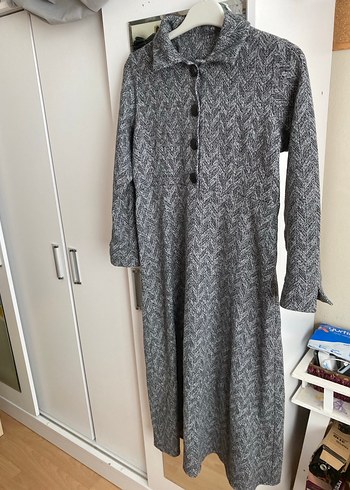 Gri Uzun elbise - Görsel 2