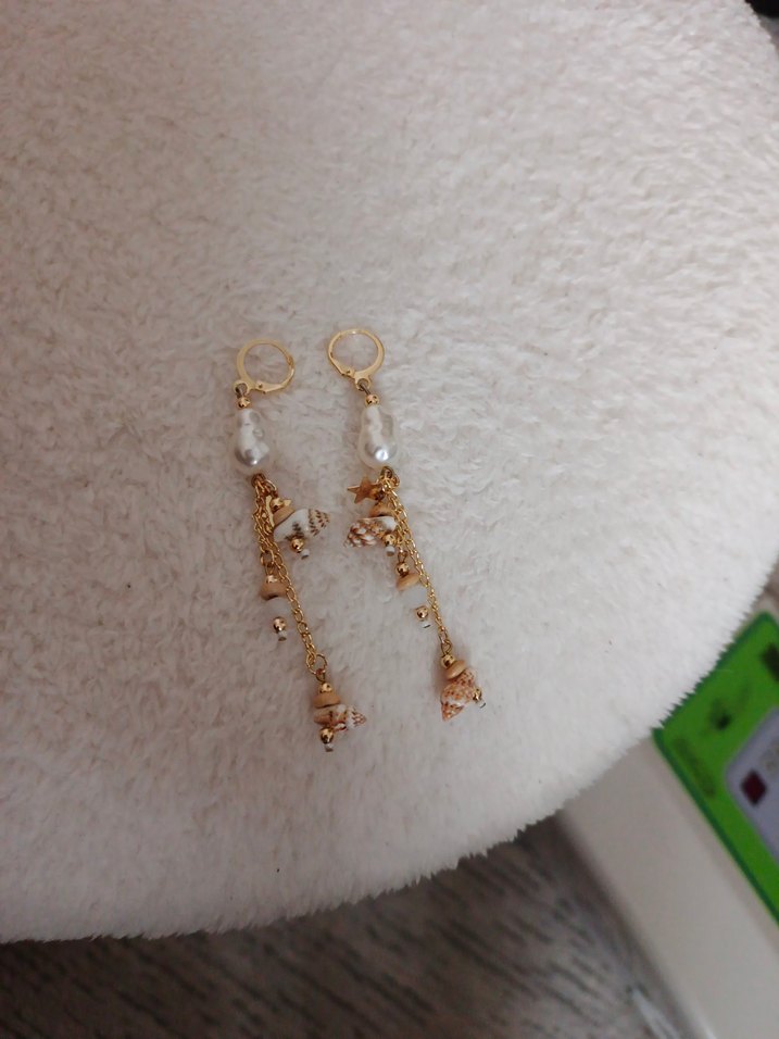 Altın Renkli Etnik Deniz Yıldızı Küpe - Görsel 3