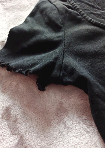 Siyah Kısa Kollu Kadın Tişört - Görsel 4