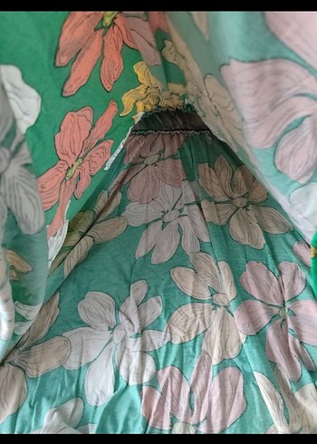 Çiçek Desenli Uzun Bohem Elbise - Görsel 5