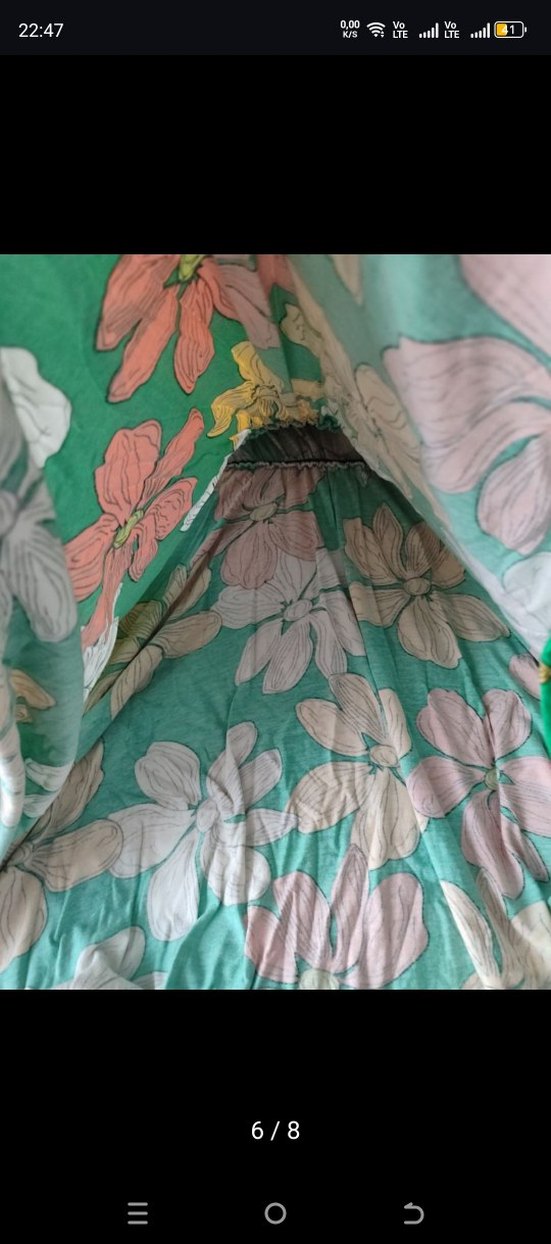 Çiçek Desenli Uzun Bohem Elbise - Görsel 5