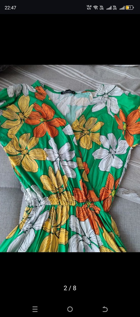 Çiçek Desenli Uzun Bohem Elbise - Görsel 2