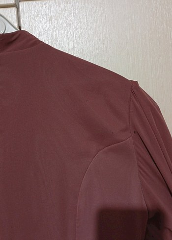 44 Beden bordo Renk Bordo Piliseli Uzun Kollu Uzun Elbise