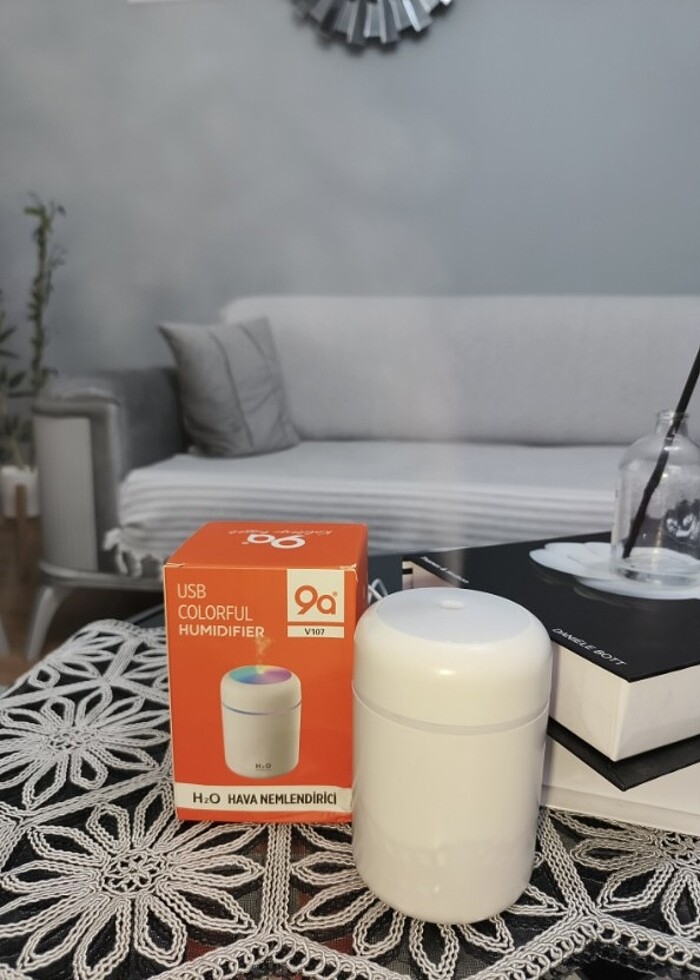 Işıklı Ultrosonik Hava Nemlen USB'li - Görsel 3