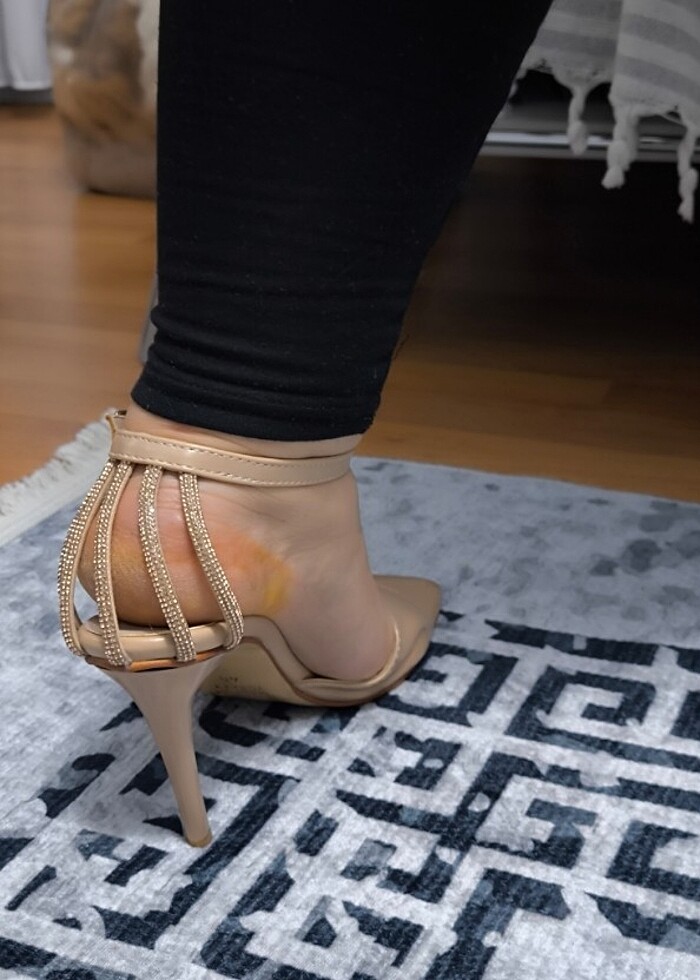 Kadın Flow Vizon Taş Biyeli Topuklu - Görsel 4