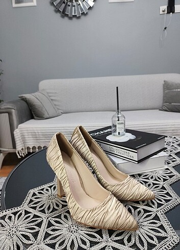 Flo Stiletto Ayakkabı Nude Karışık Saten - Görsel 2
