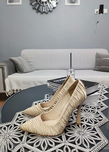 Flo Stiletto Ayakkabı Nude Karışık Saten - Görsel 3