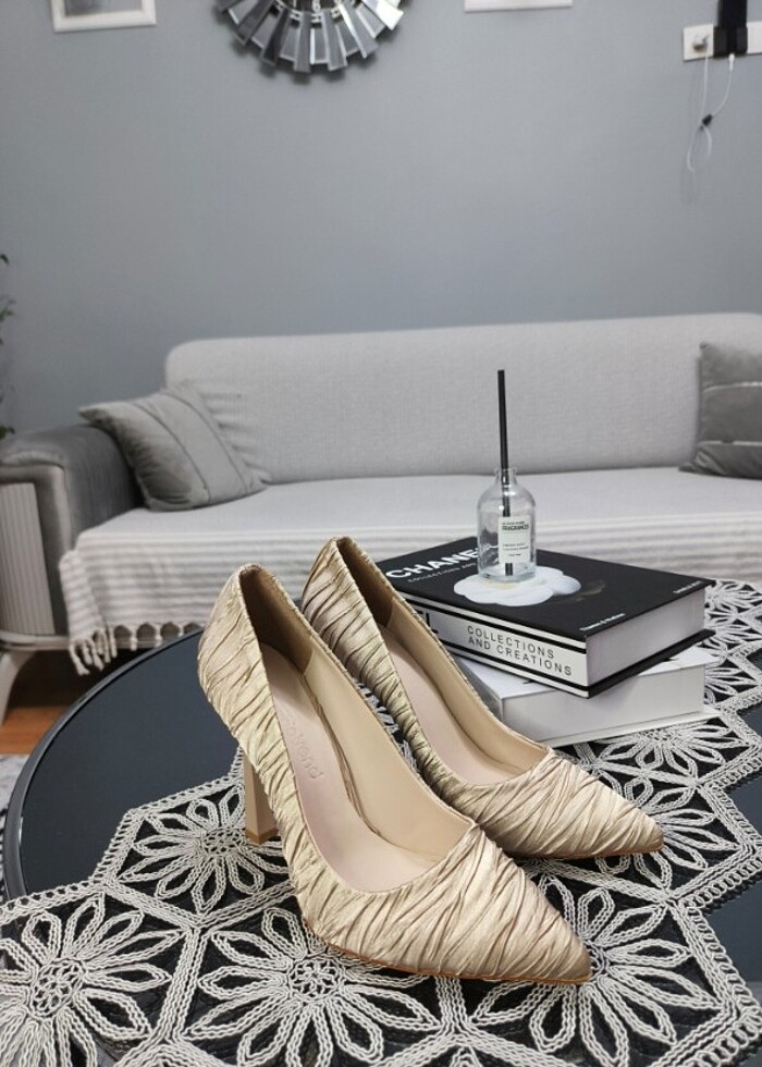 Flo Stiletto Ayakkabı Nude Karışık Saten - Görsel 2