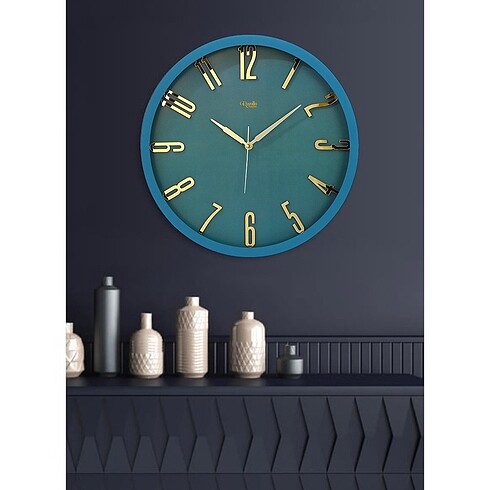 Mavi renk pleksi duvar saati - Görsel 3