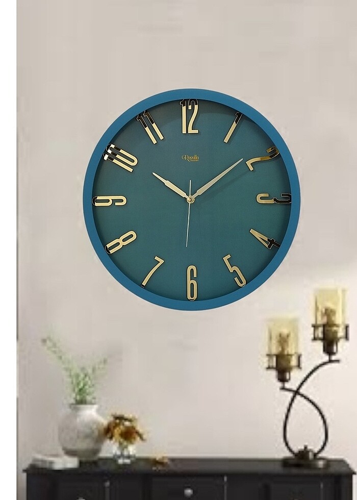 Mavi renk pleksi duvar saati - Görsel 5