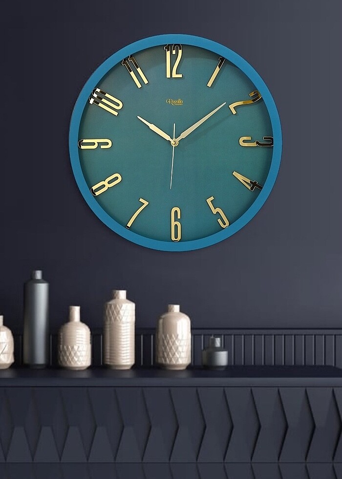 Mavi renk pleksi duvar saati - Görsel 3