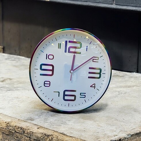 Renkli modern duvar saati - Görsel 2