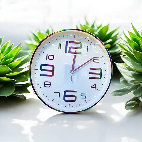 Renkli modern duvar saati - Görsel 3