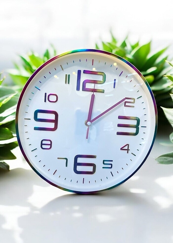Renkli modern duvar saati - Görsel 3