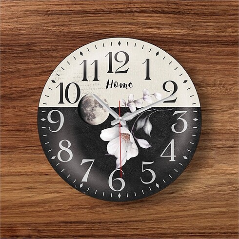 SİYAH KREM BOMBELİ DUVAR SAATİ - Görsel 3