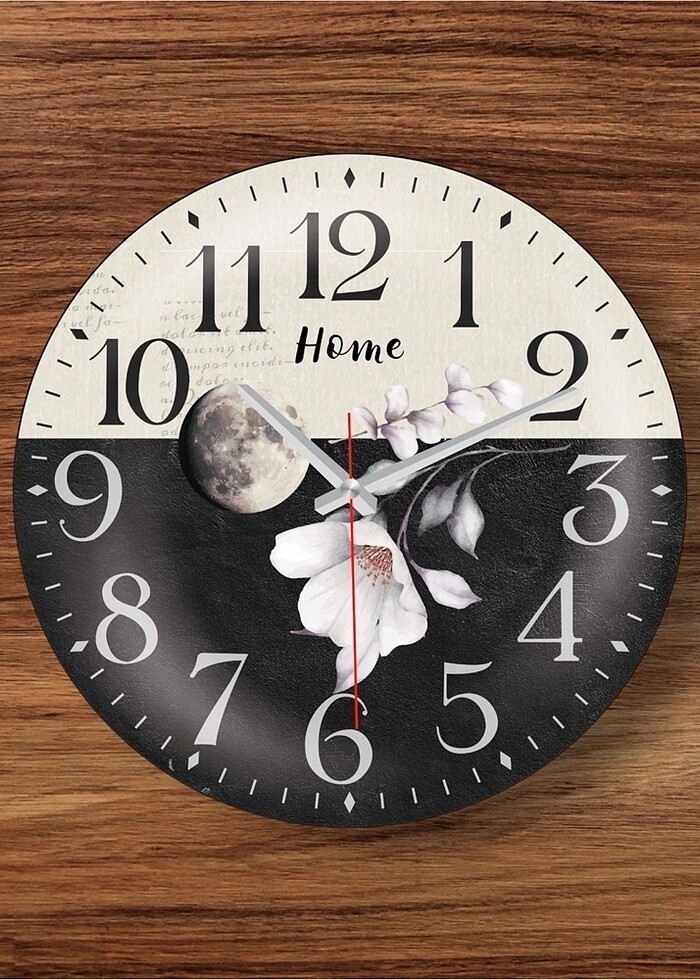 SİYAH KREM BOMBELİ DUVAR SAATİ - Görsel 3