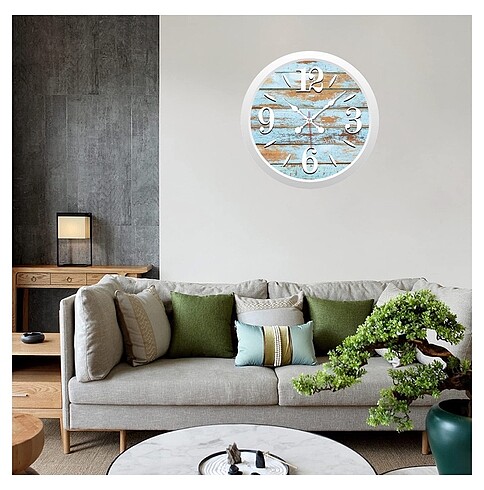 TURKUAZ DEKORATİF DUVAR SAATİ - Görsel 6