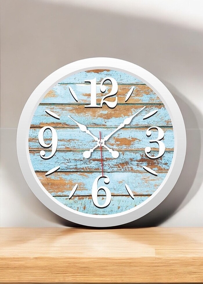TURKUAZ DEKORATİF DUVAR SAATİ - Görsel 4