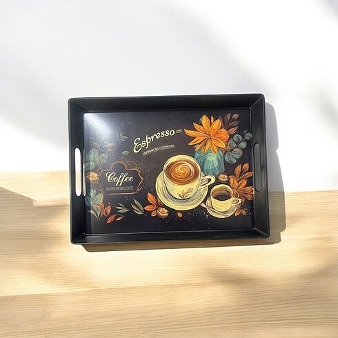 SİYAH RENK ORTABOY SERVİS TEPSİSİ - Görsel 6