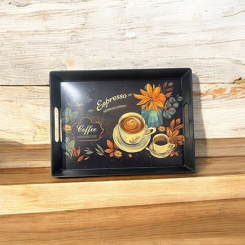 SİYAH RENK ORTABOY SERVİS TEPSİSİ - Görsel 5