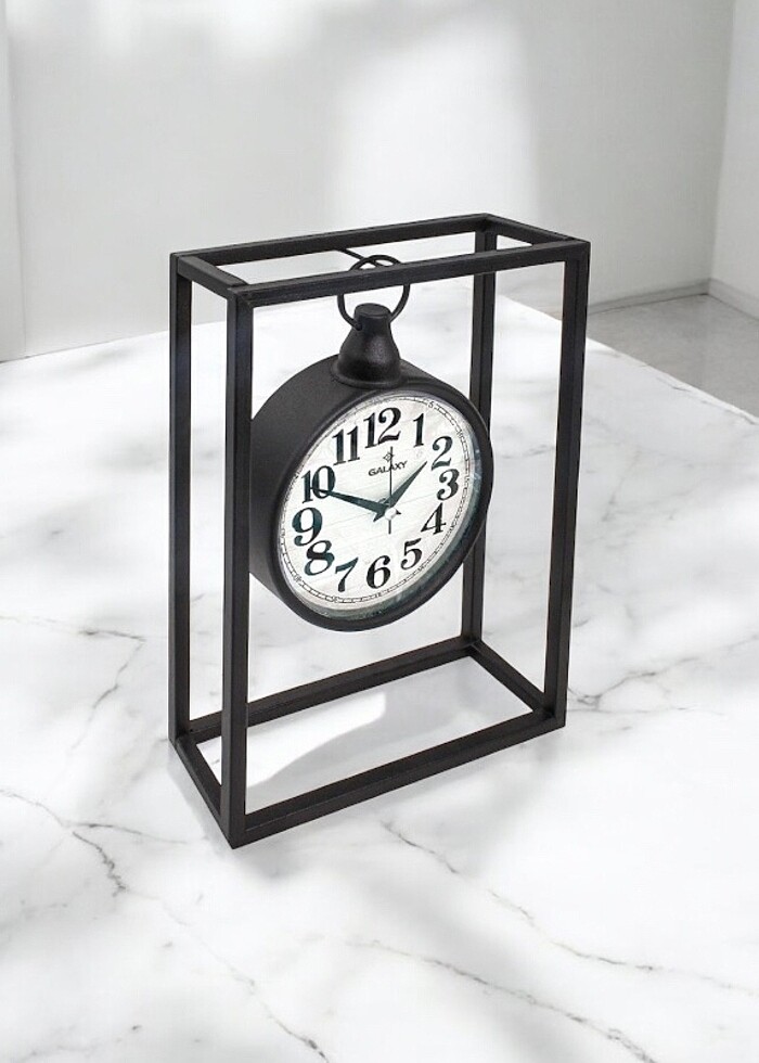 Metal siyah duvar saati - Görsel 2