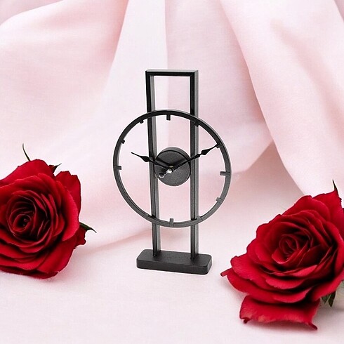 Siyah metal masa saati modern ve şık tasarım - Görsel 6