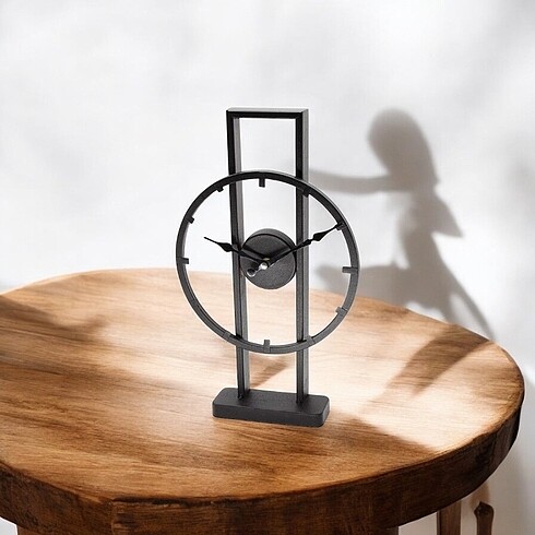 Siyah metal masa saati modern ve şık tasarım - Görsel 5