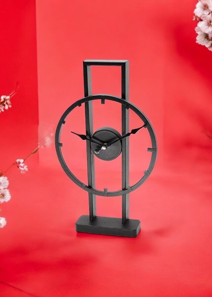 Siyah metal masa saati modern ve şık tasarım - Görsel 4